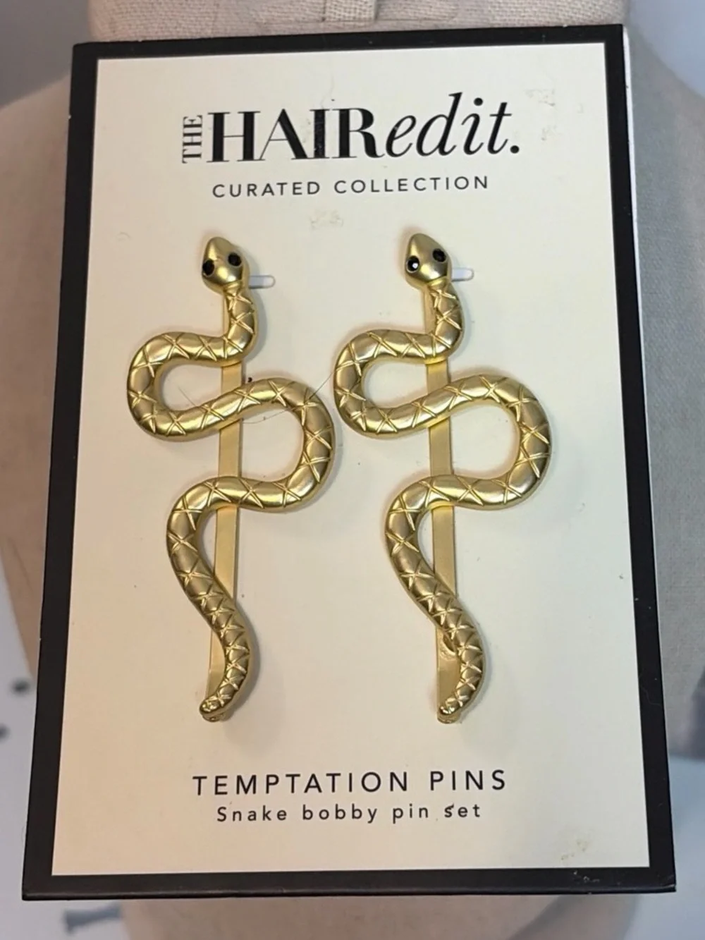 NIP NWT Gold Snake Temptation Bobby Pin Set